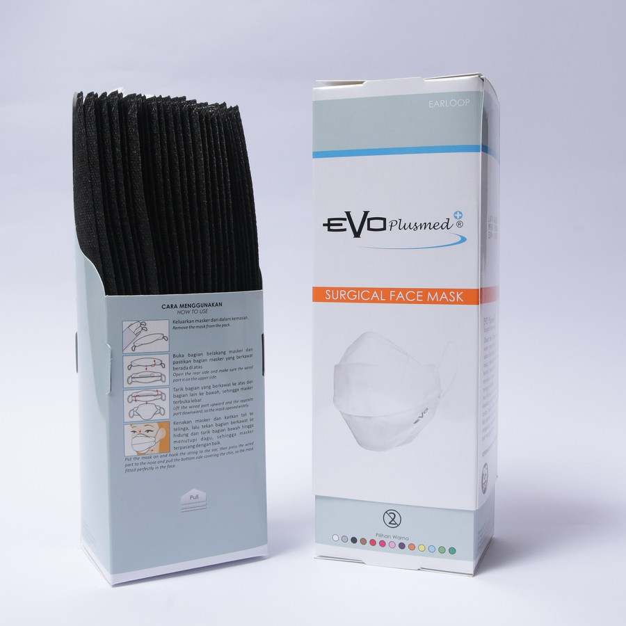 Masker Evo PlusMed 4d Medis - Hitam